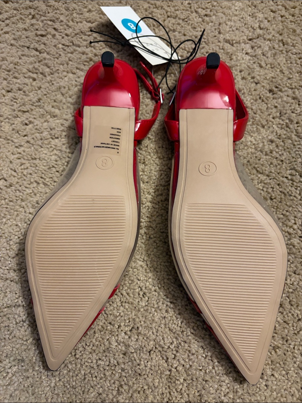 NWT A New Day Eleanor Red Heart Kitten Heel Slingback Sandal size 8 - Picture 6 of 10